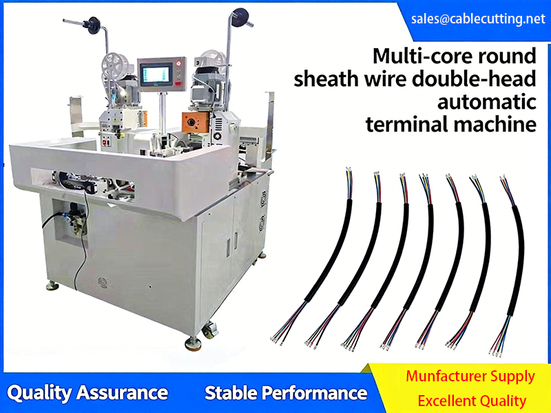 Mesin Crimping Terminal Dua Kepala Automatik Sepenuhnya untuk Kabel Bersarung Berbilang Teras JW-17T