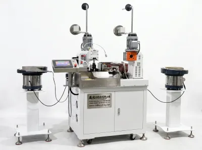Mesin Crimp Bergetar Dua Kepala Auto untuk Terminal Terlindung - Mesin Kelim Terminal Auto