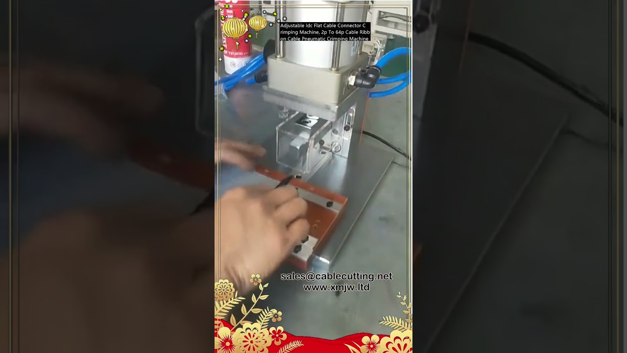 Adjustable Idc Flat Cable Connector Crimping Machine, 2p To 64p Cable Ribbon Cable Pneumatic Crimp