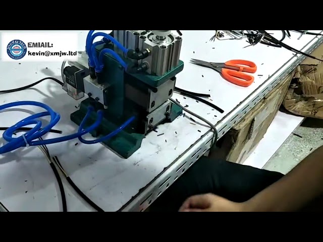 Mesin Penanggal Hujung Wayar Pneumatik Separa Automatik 3F/4F AWG#32-16 – Kupasan Wayar Berpintal