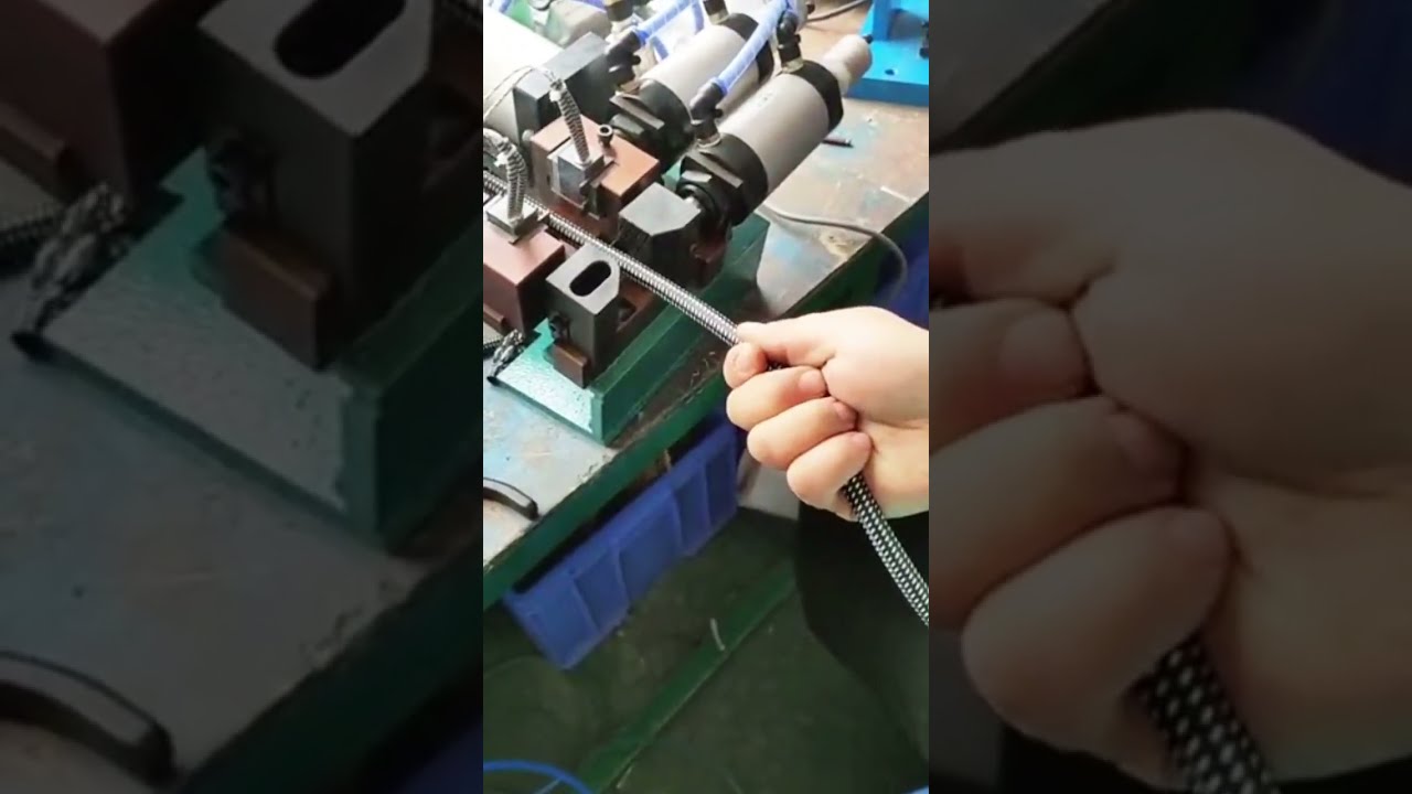 Video Sebenar Mesin Pelucutan Terma Pneumatik untuk Wayar Berjalin Sedang Berfungsi #mesin #kilang